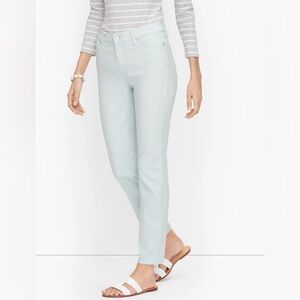 Talbots Petite Womens Size 12P Slim Ankle Jeans in Light Blue Colored Denim